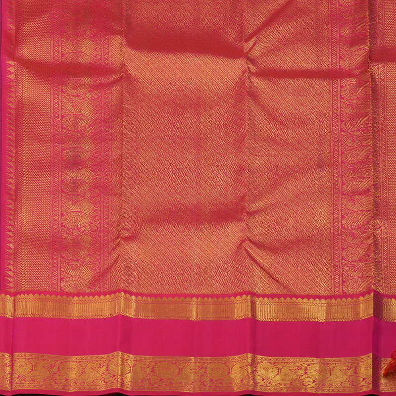 Hayagrivas Handloom Bottle Green Kanjivaram Silk Saree with Pink border KBE1156I5-2 - Image 6
