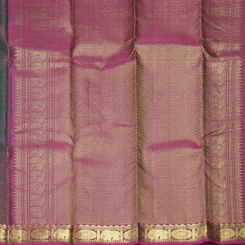 Hayagrivas Handloom Bottle Green Kanjivaram Silk Saree with Purple Border KBF412F10-2 - Image 5