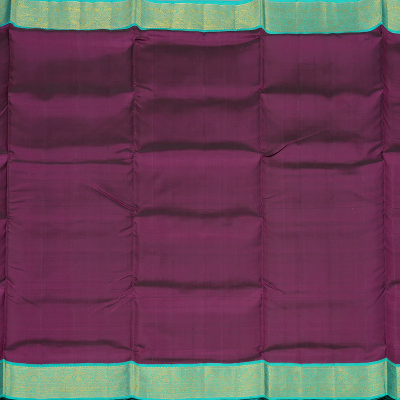 Hayagrivas Handloom Brinjal Purple Ten Yards Silk Saree KBE2085A2-4 - Image 3
