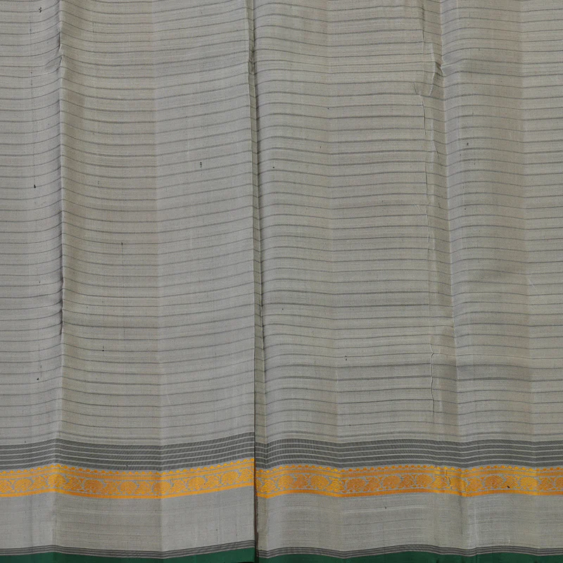 Hayagrivas Handloom Burnt Orange Kanjivaram Silk Saree with Silver Grey Border KBE2148A12-1 - Image 7