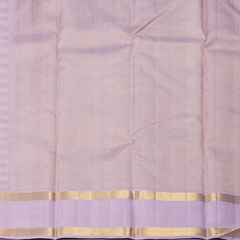 Hayagrivas Handloom Cream & Peach Checks Kanjivaram Silk Saree KBF155D3-1 - Image 6