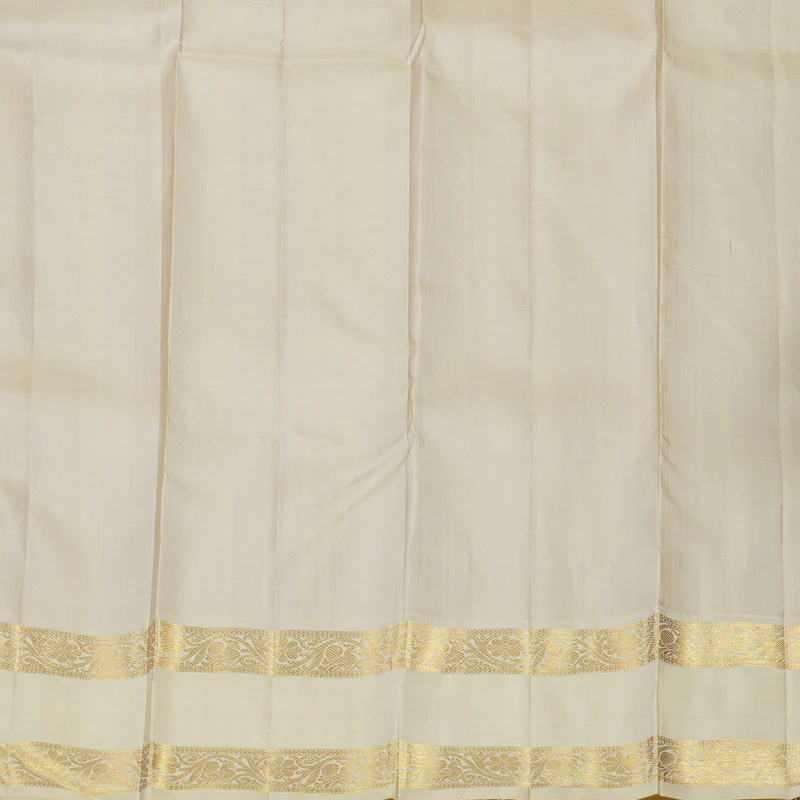 Hayagrivas Handloom Crimson Red Kanjivaram Silk Saree with Half-White Border KBE2368B5-3 - Image 8
