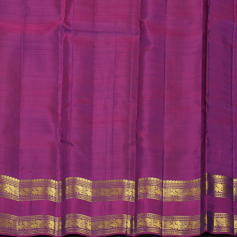 Hayagrivas Handloom Dark Blue Kanjivaram Silk Saree with Wine Purple Border KBE2438C1-2 - Image 7