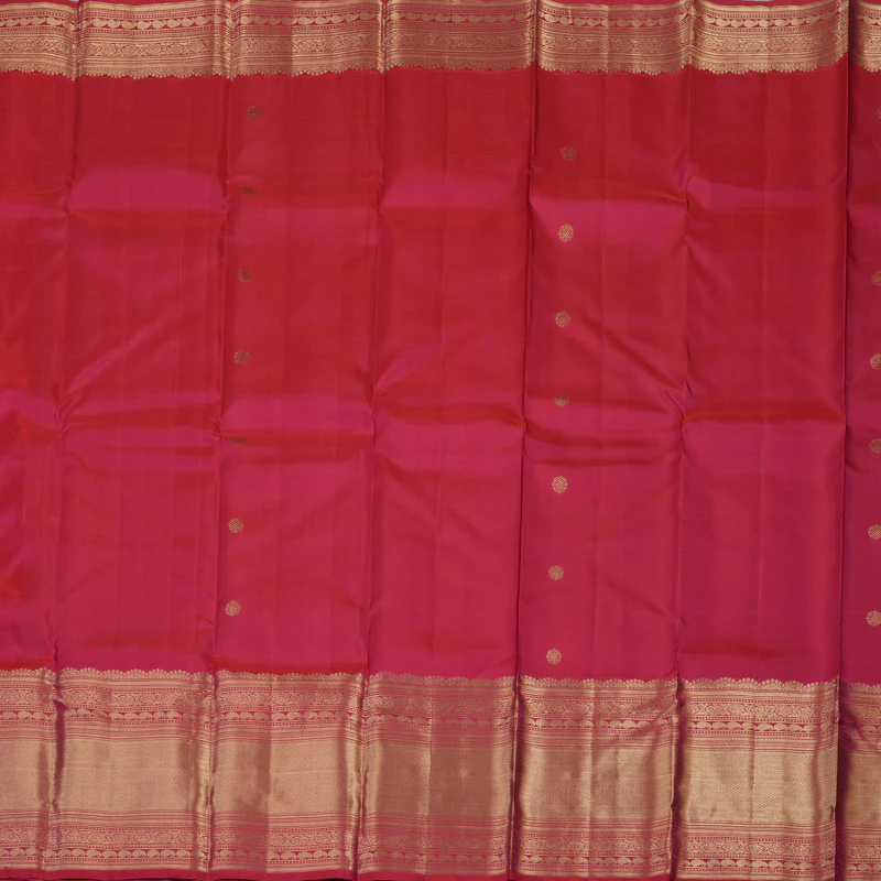 Hayagrivas Handloom Dark Pink Kanjivaram Silk Saree KBE2013L2-1 - Image 4
