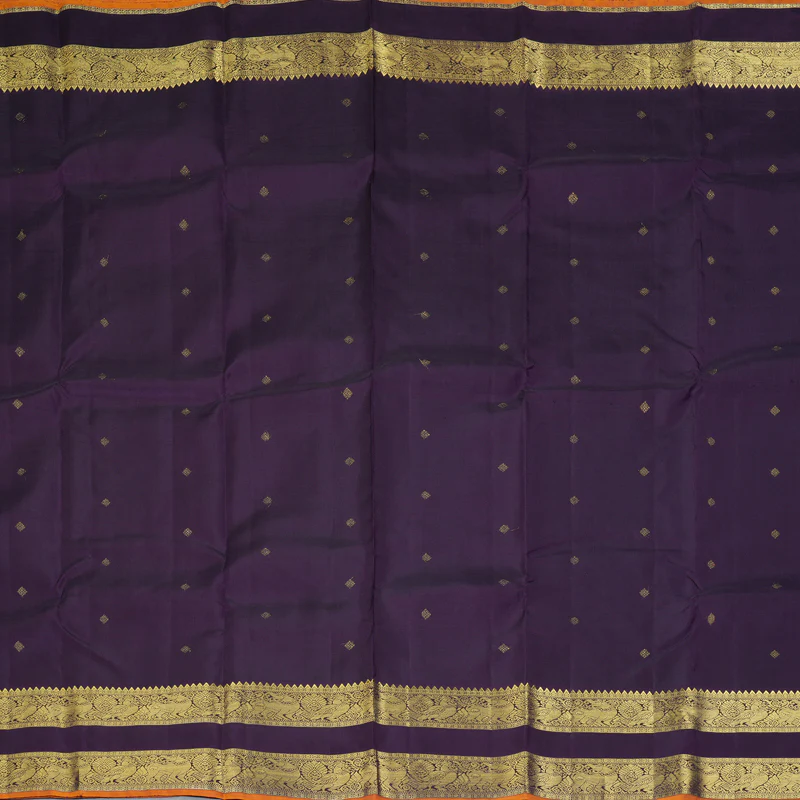 Hayagrivas Handloom Dark Purple Kanjivaram Silk Saree KBE2514C11-1 - Image 3