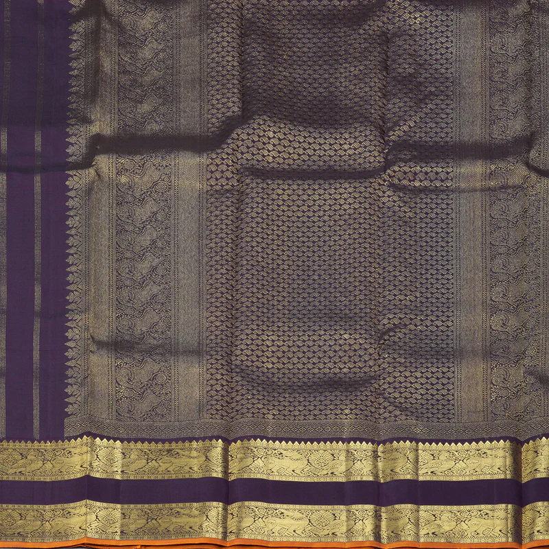 Hayagrivas Handloom Dark Purple Kanjivaram Silk Saree KBE2514C11-1 - Image 5