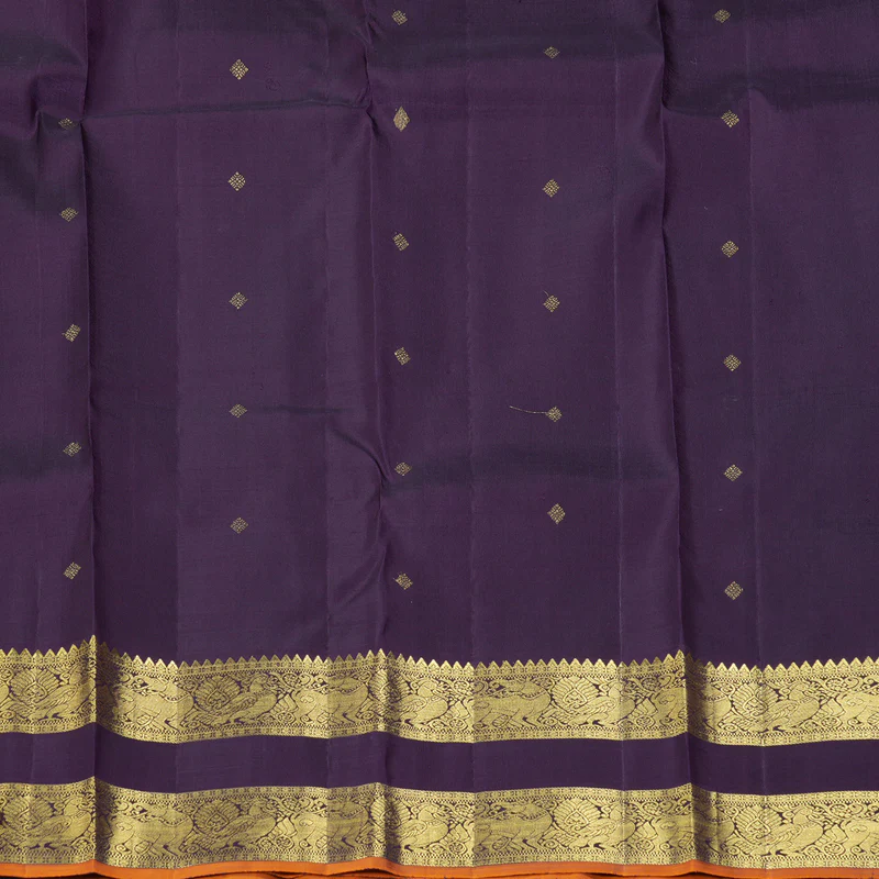 Hayagrivas Handloom Dark Purple Kanjivaram Silk Saree KBE2514C11-1 - Image 6