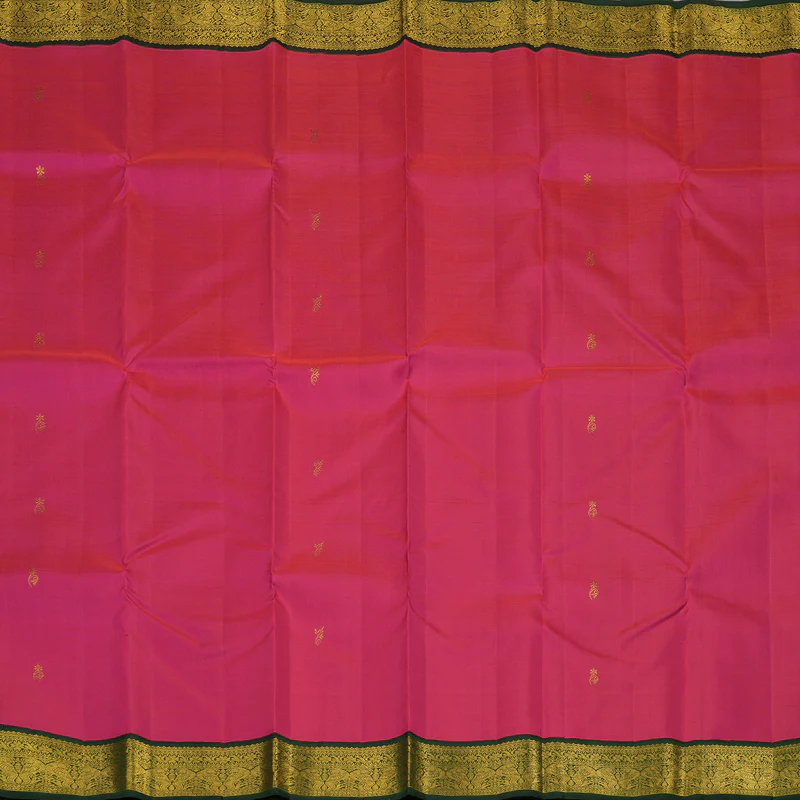 Hayagrivas Handloom Deep Pink Kanjivaram Silk Saree with Karum Pachai border KBE1220I1-1 - Image 6