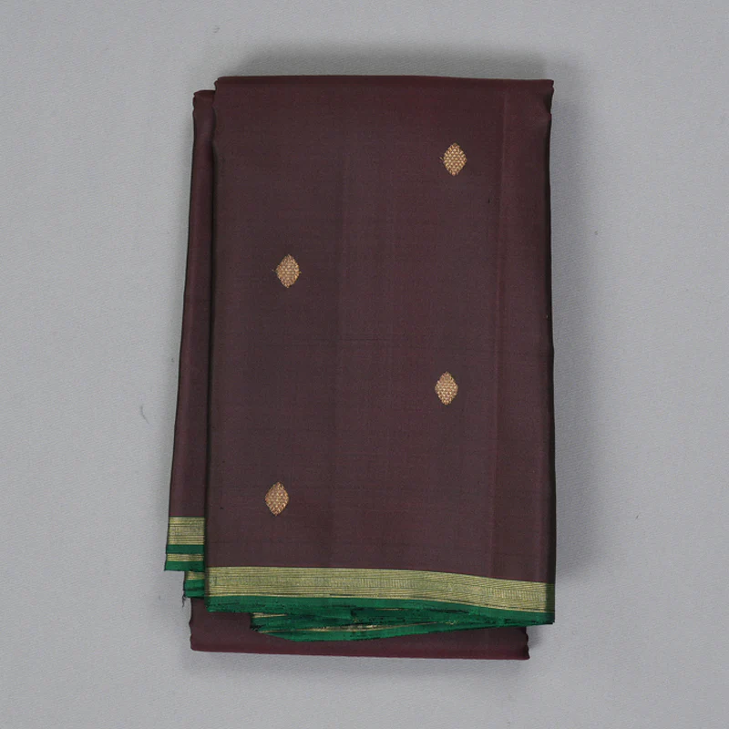 Hayagrivas Handloom Deep Snuff Kanjivaram Silk Saree KBF257E24-5 - Image 2
