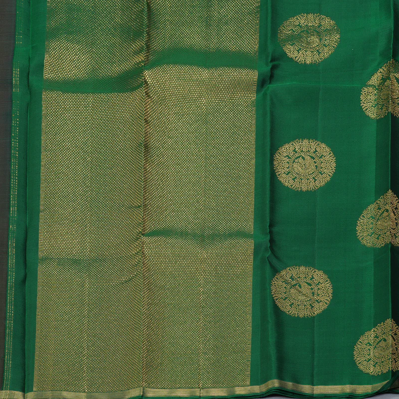 Hayagrivas Handloom Deep Snuff Kanjivaram Silk Saree KBF257E24-5 - Image 5