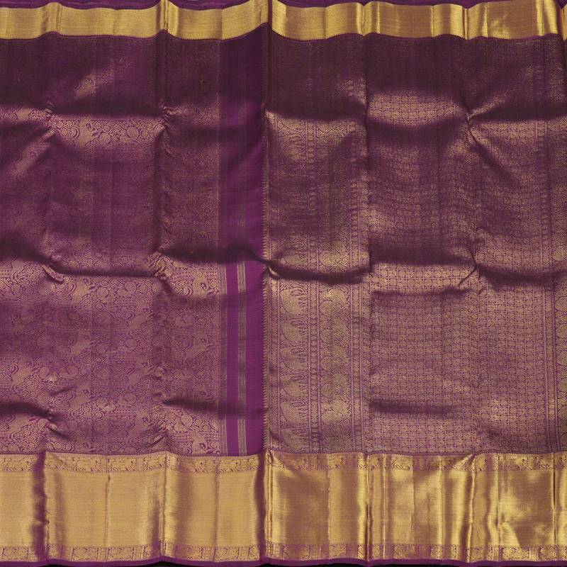 Hayagrivas Handloom Deep Violet Bridal Kanjivaram Silk Saree KBE1633K2-1 - Image 5