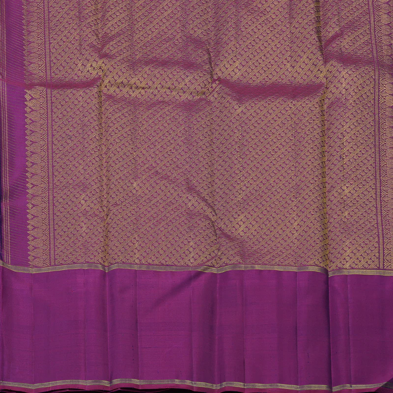Hayagrivas Handloom Deep Violet Kanjivaram Silk Saree with Purple Border KBE2493C7-2 - Image 7
