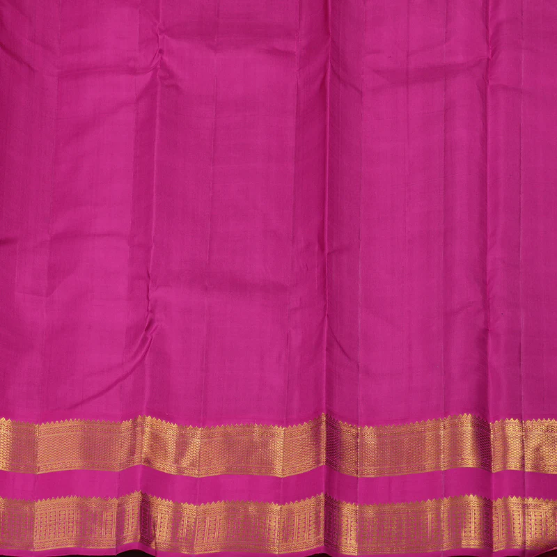 Hayagrivas Handloom Deep Violet Kanjivaram Silk Saree with Rani Pink Border KBE1484J2-1 - Image 8