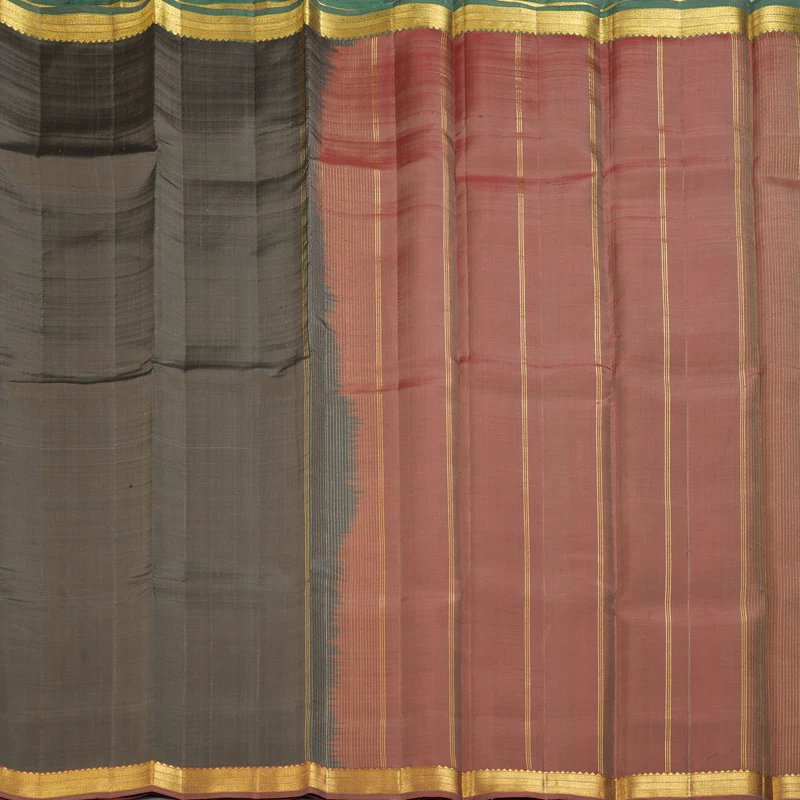 Hayagrivas Handloom Elephant Grey Kanjivaram Silk Saree KBF403F1-1 - Image 4