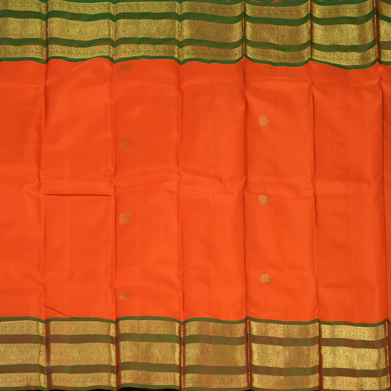 Hayagrivas Handloom Fanta Orange Kanjivaram Silk Saree with Manthalir Border KBD2011B7-1 - Image 4