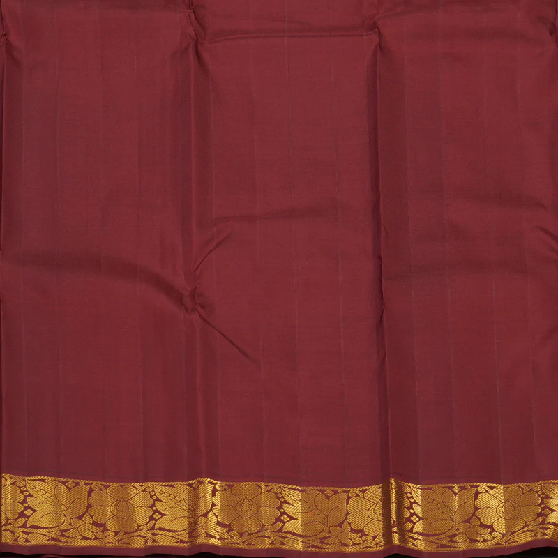 Hayagrivas Handloom Fluorescent Green Kanjivaram Silk Saree with Wine Maroon Border KBE1076I1-2 - Image 8