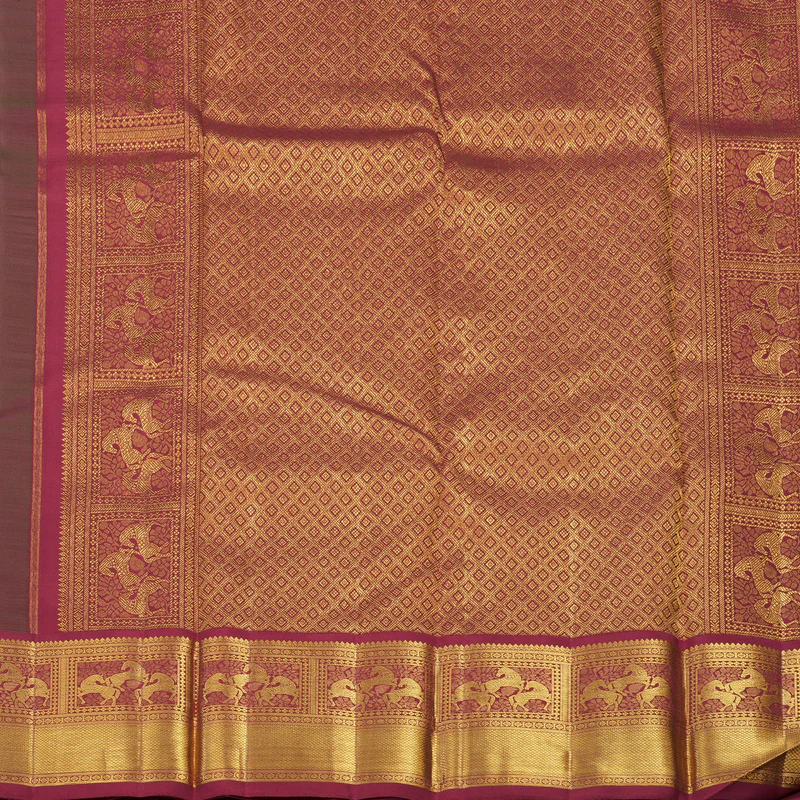 Hayagrivas Handloom Green Kanjivaram Silk Saree with Maroon Border KBE2523C27-1 - Image 6