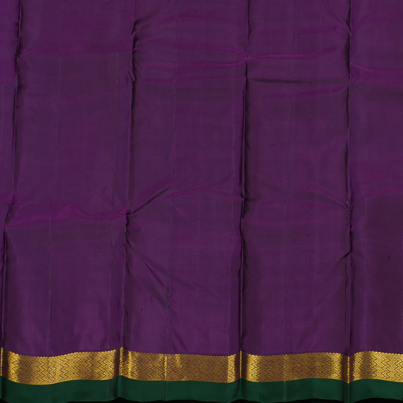 Hayagrivas Handloom Green Kanjivaram Silk Saree with Violet & Bottle Green border HBE960K1-11 - Image 6