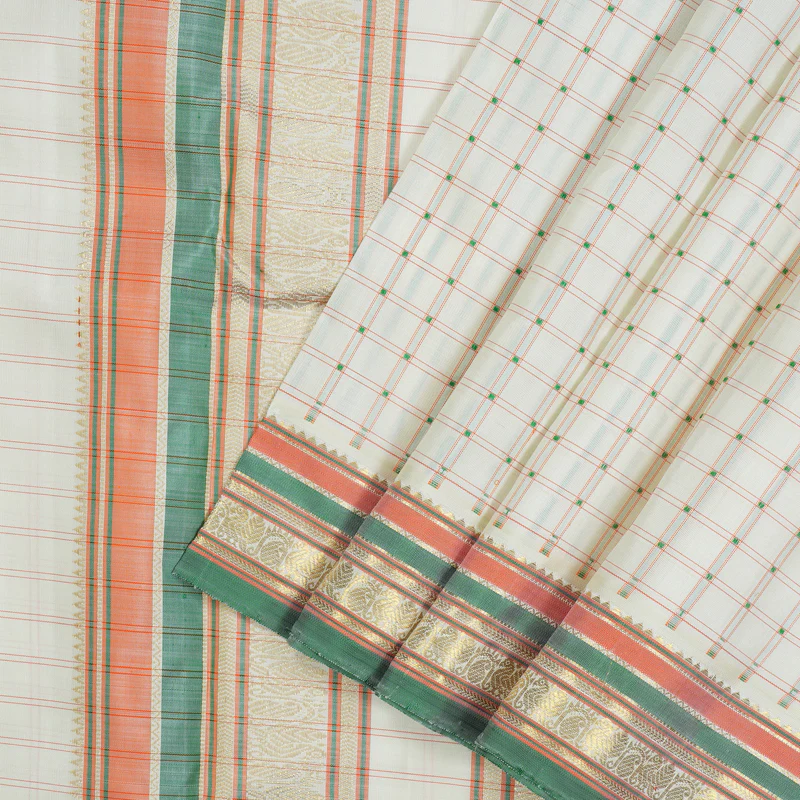 Hayagrivas Handloom Half White Kanjivaram Silk Saree BE525-SBS  KBEL525C1-1 - Image 8