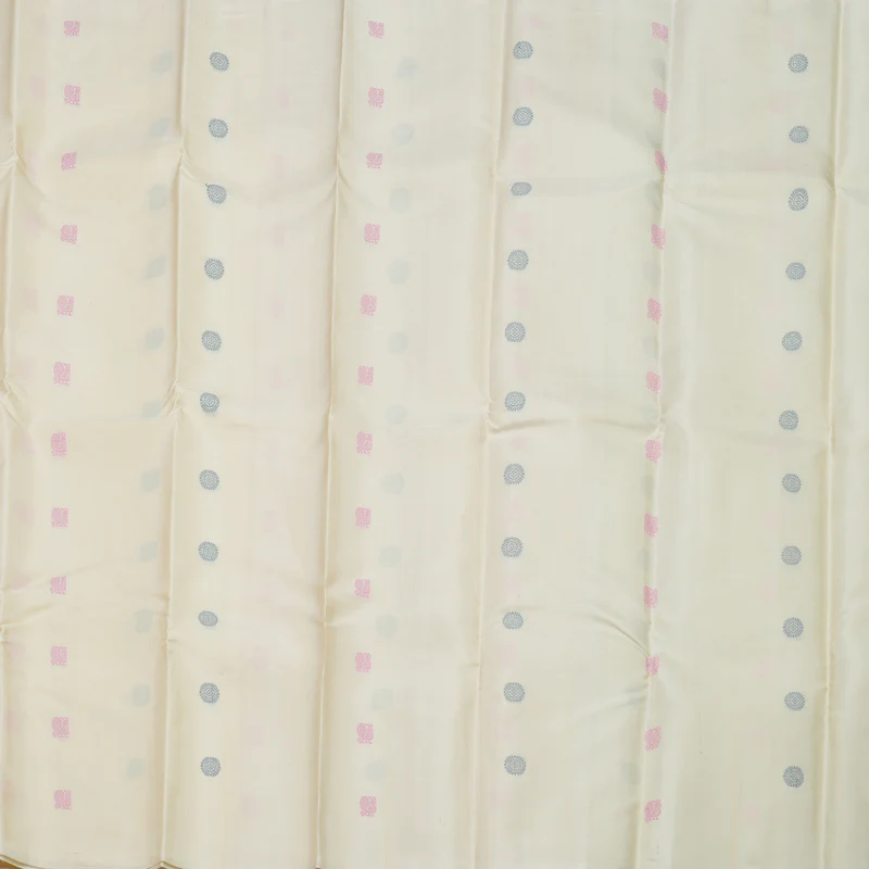 Hayagrivas Handloom Half White Kanjivaram Silk Saree KBE1120I6-1 - Image 5