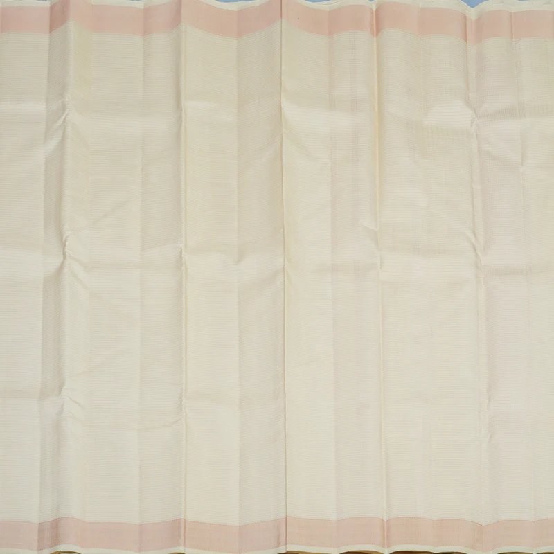 Hayagrivas Handloom Half-White Kanjivaram Silk Saree KBE2537C5-1 - Image 5