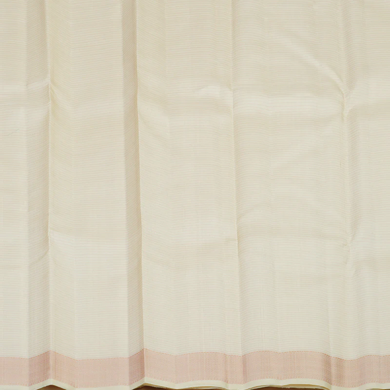 Hayagrivas Handloom Half-White Kanjivaram Silk Saree KBE2537C5-1 - Image 8
