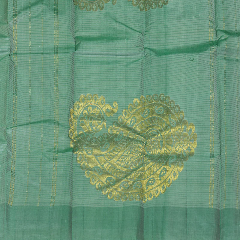 Hayagrivas Handloom Half-White Kanjivaram Silk Saree KBF196E1-11 - Image 5