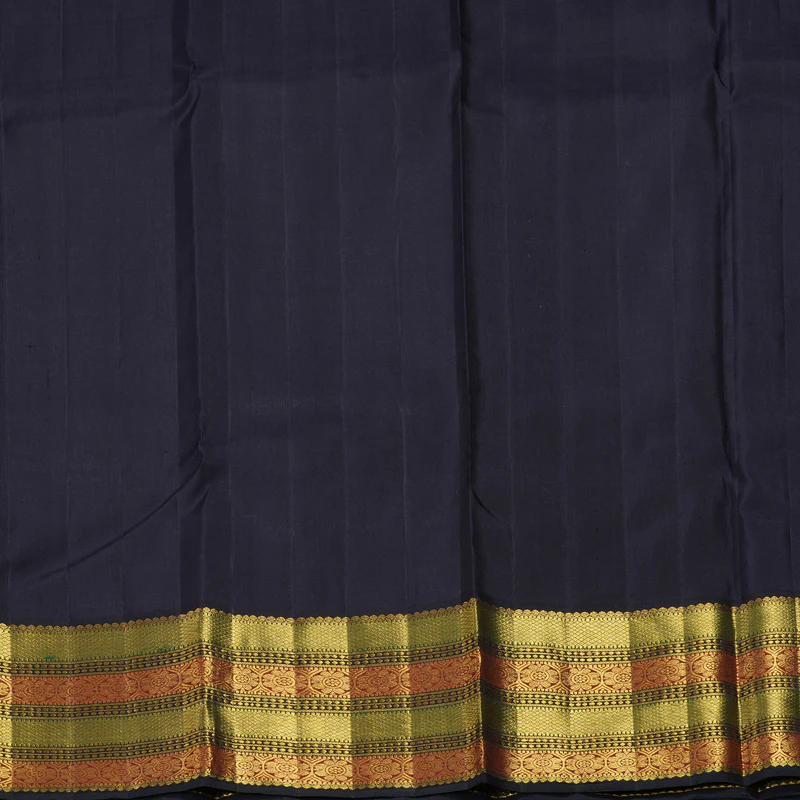 Hayagrivas Handloom Half-White Kanjivaram Silk Saree with Deep Snuff Border KBF326E6-1 - Image 6