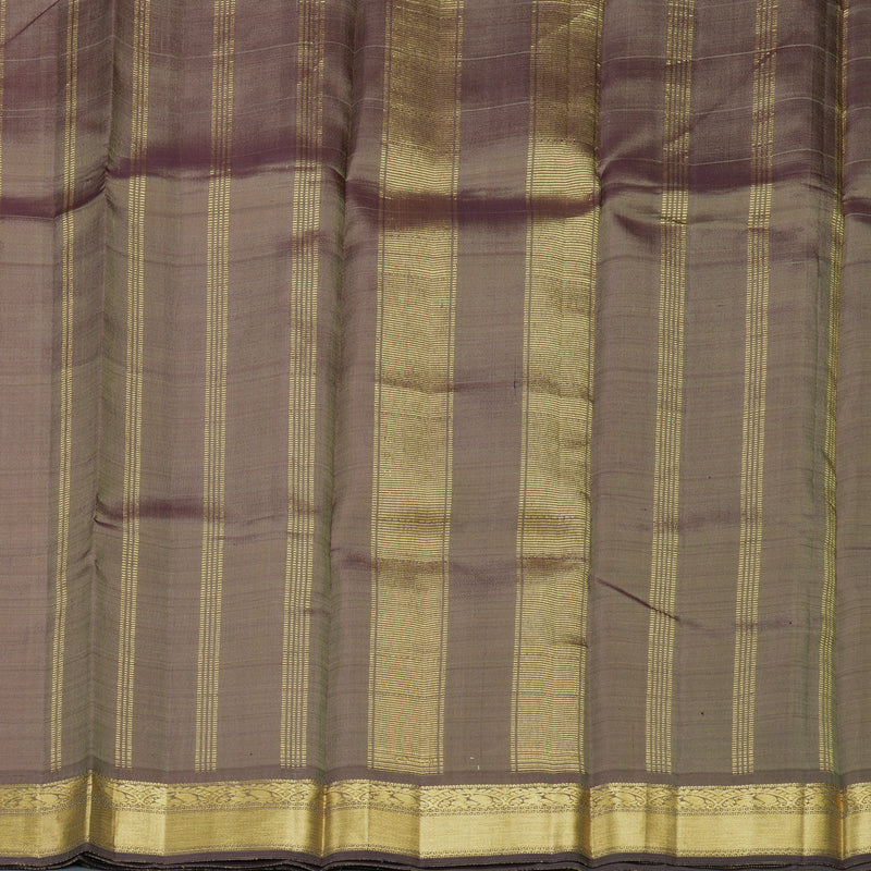 Hayagrivas Handloom Half-White Kanjivaram Silk Saree with Light Brown Border KBE1958L1-1 - Image 5