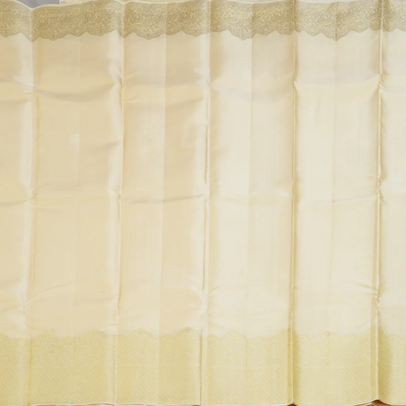 Hayagrivas Handloom Ivory Kanjivaram Silk Saree SSCBF59E21-3 - Image 6