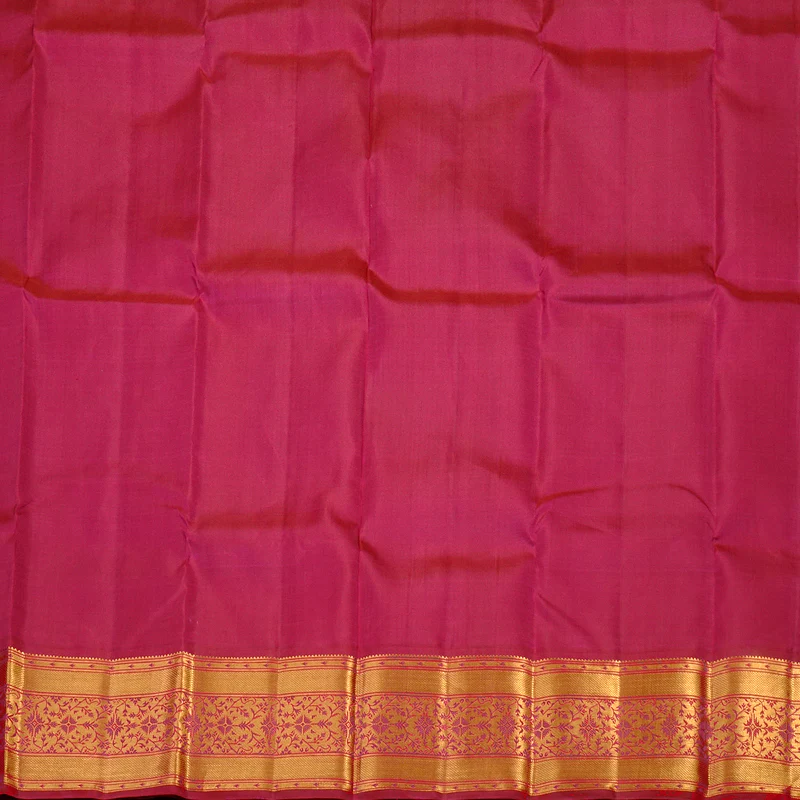 Hayagrivas Handloom Kanjivaram Pattu Pavadai in luxurious Peacock Blue with Deep Pink KBE552F26-1 - Image 3