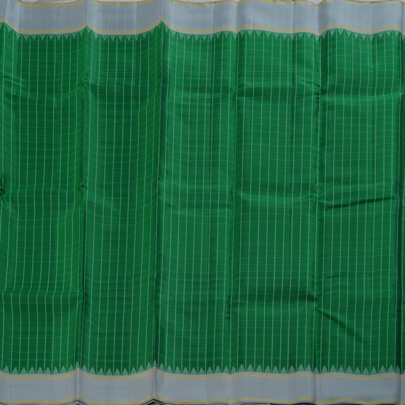 Hayagrivas handloom Kanjivaram silk saree in Dark Green with Grey  BBC1209K17-1 - Image 4
