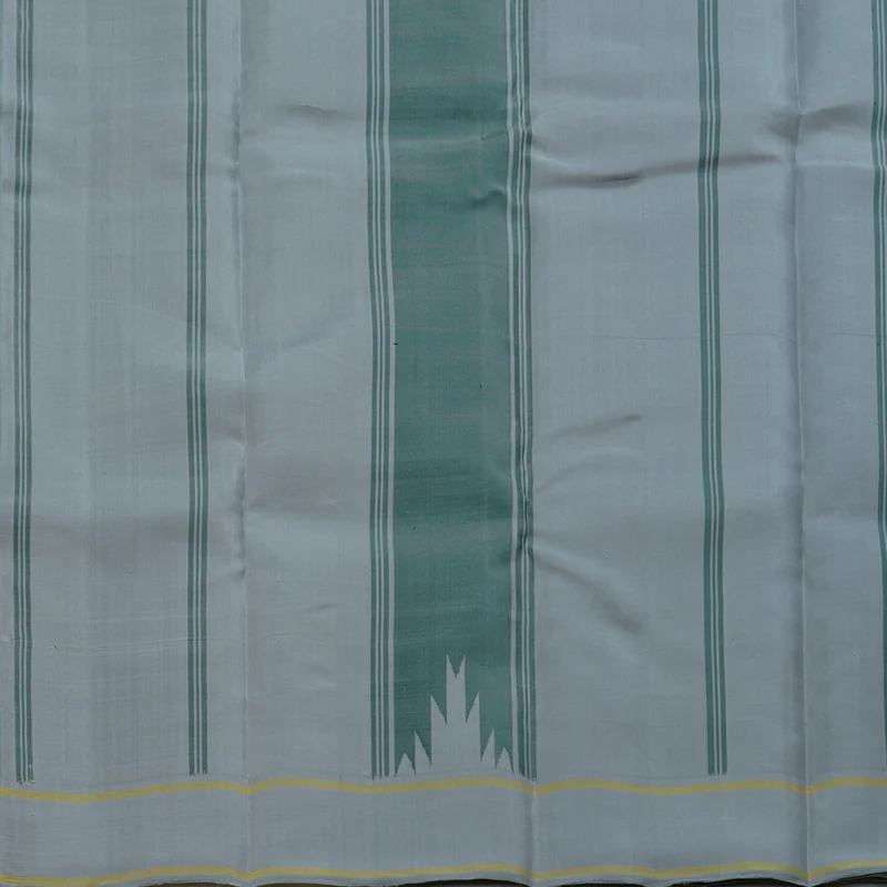 Hayagrivas handloom Kanjivaram silk saree in Dark Green with Grey  BBC1209K17-1 - Image 6