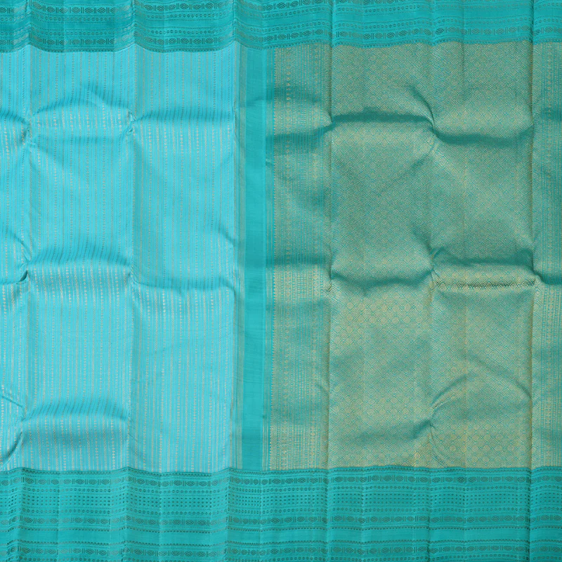 Hayagrivas Handloom Kanjivaram Silk Saree in refreshing Aqua Blue BBD383F2-1 - Image 5