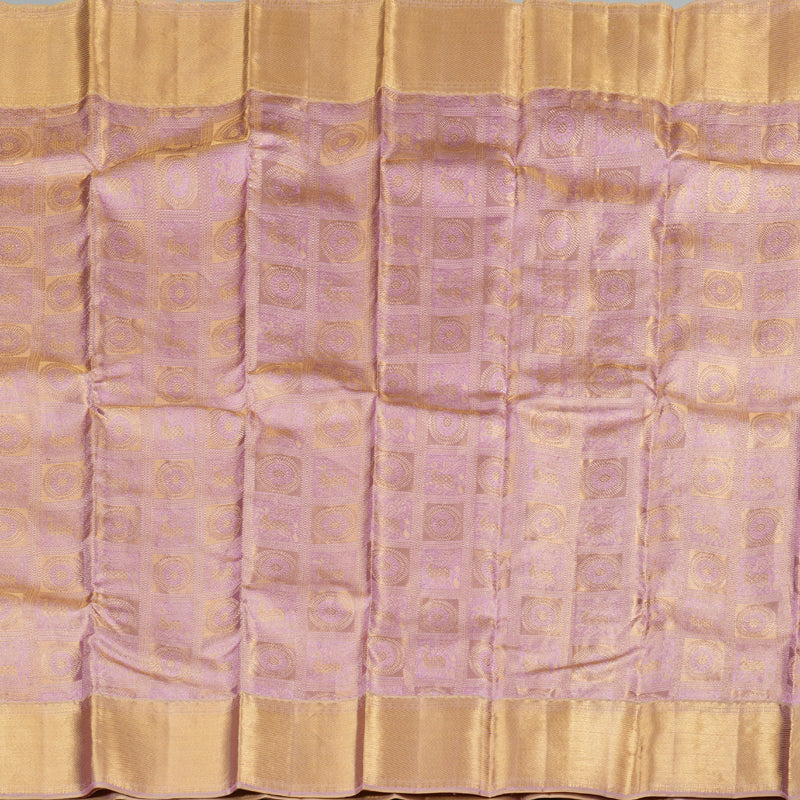 Hayagrivas Handloom Kanjivaram Silk Saree in Ethereal Lilac KBD1692A1-4 - Image 4