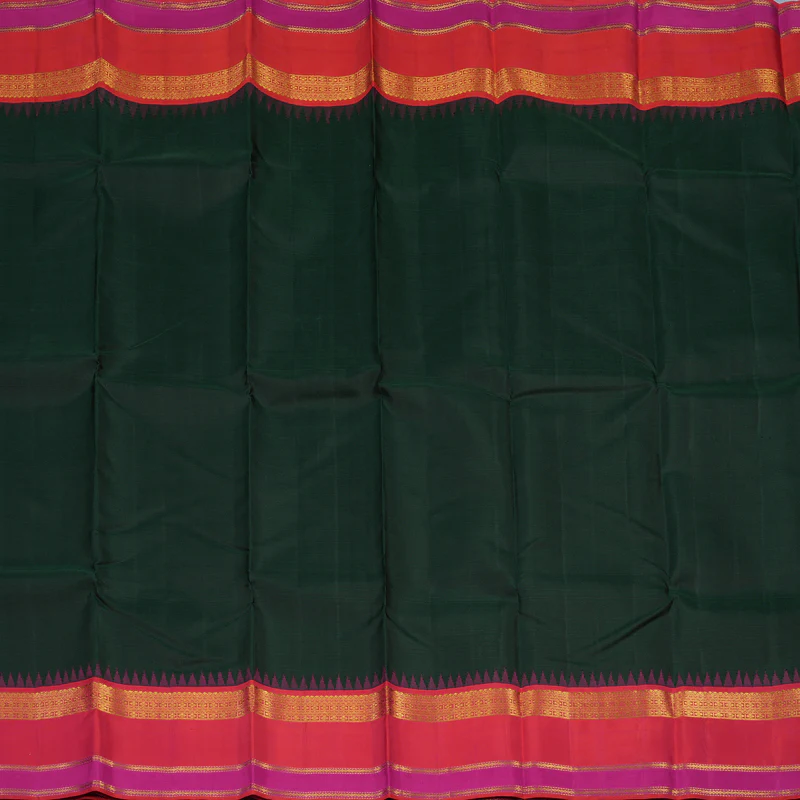 Hayagrivas Handloom Kanjivaram Silk Saree with Orangish-Pink Border KBE2271B13-1 - Image 4
