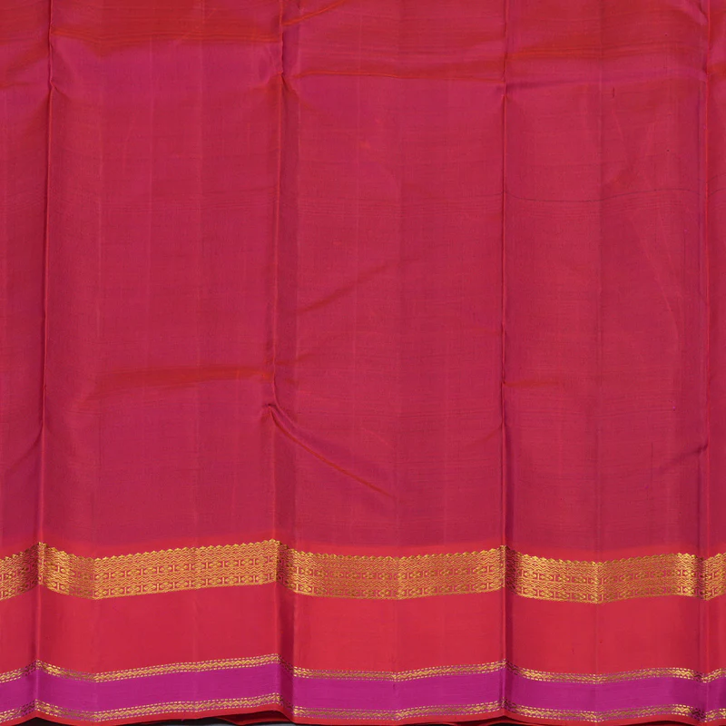 Hayagrivas Handloom Kanjivaram Silk Saree with Orangish-Pink Border KBE2271B13-1 - Image 7