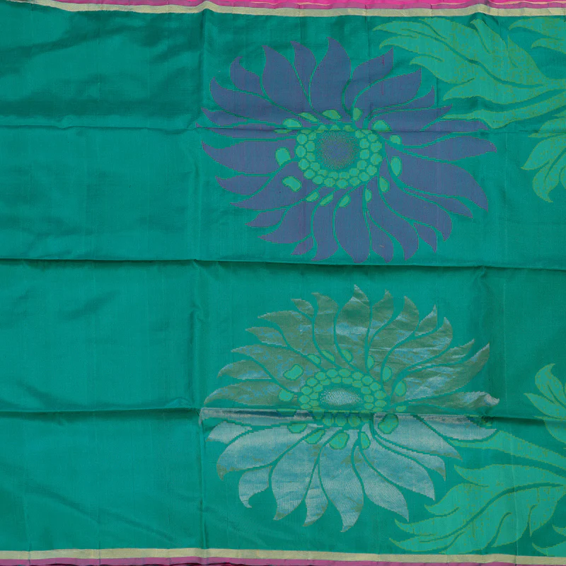 Hayagrivas Handloom  soft silk saree in Rama blue with pink BBD780H5-1 - Image 3