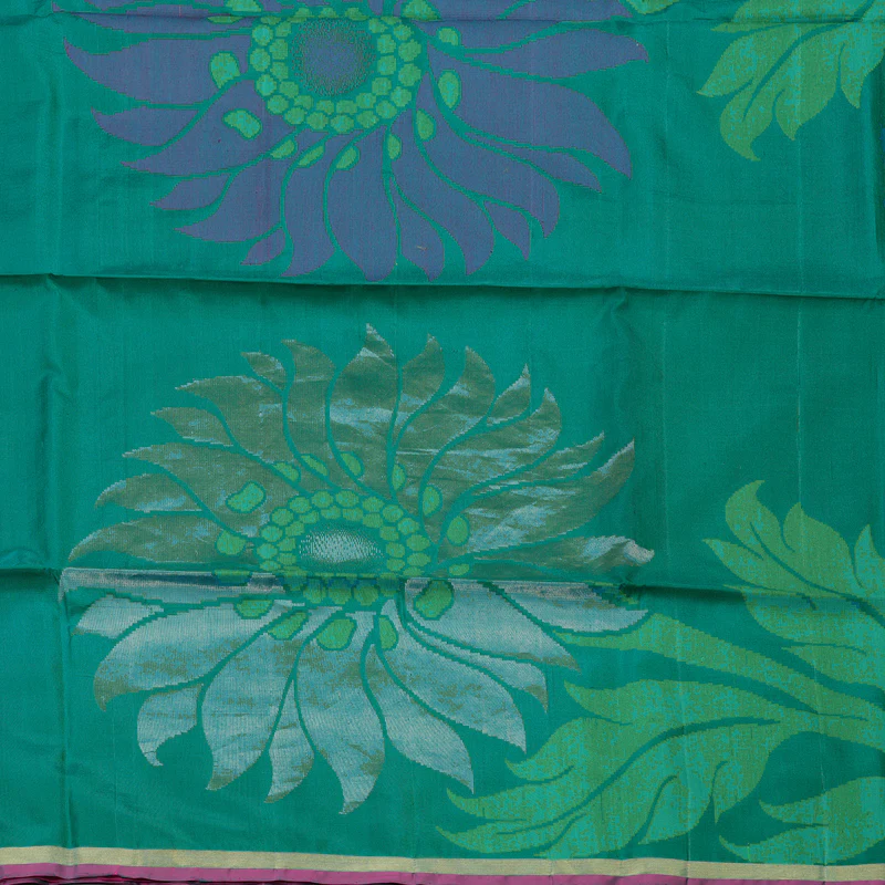 Hayagrivas Handloom  soft silk saree in Rama blue with pink BBD780H5-1 - Image 4
