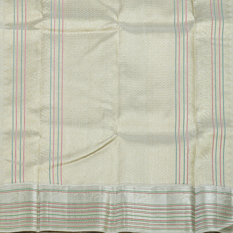 Hayagrivas Handloom Karum Neelam Kanjivaram Silk Saree with Cream Border KBF13D7-1 - Image 7