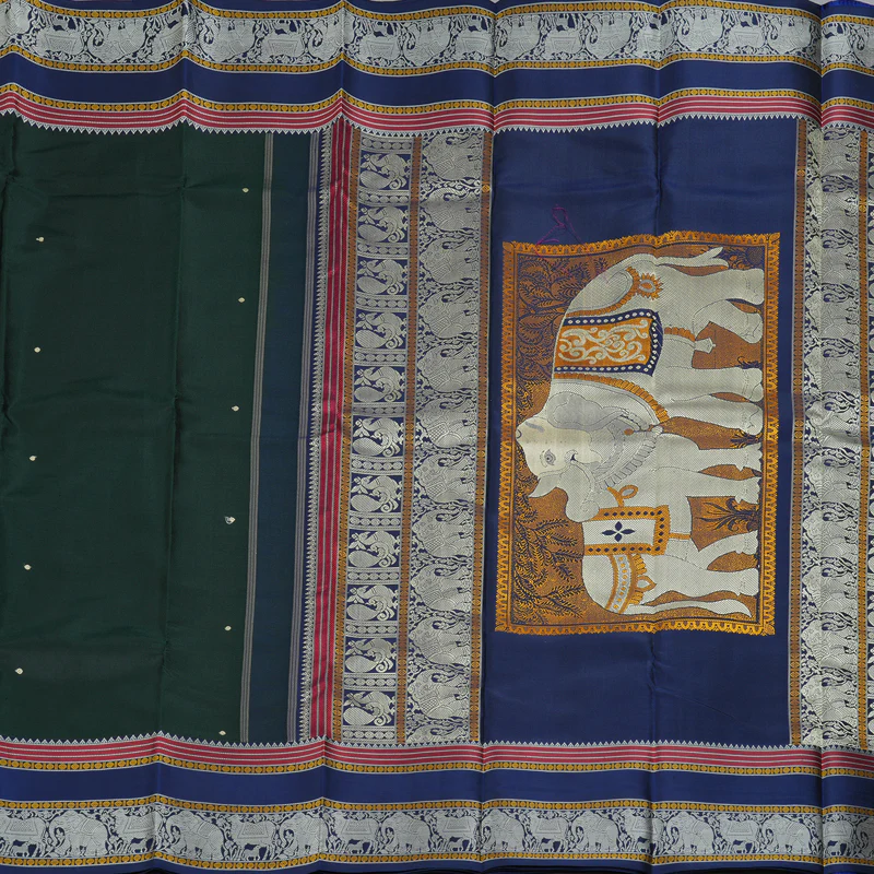 Hayagrivas Handloom Karum Pachai Kanjivaram Silk Saree KBE2278B5-1 - Image 5