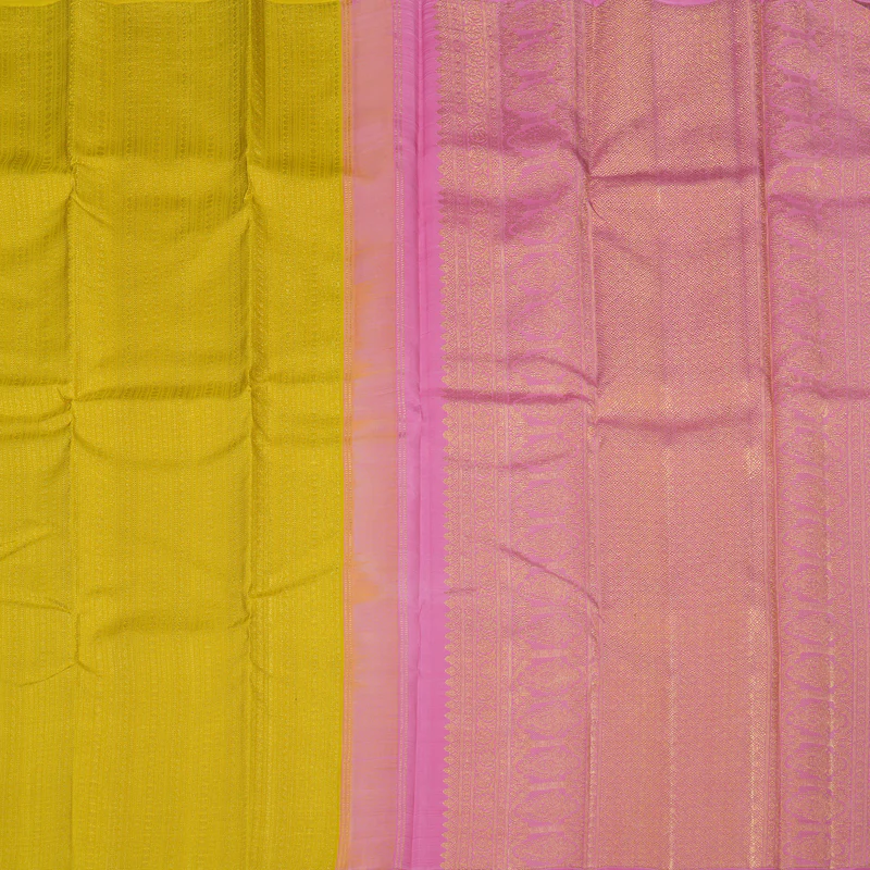 Hayagrivas Handloom Lemon Yellow Kanjivaram Silk Saree KBE2523C37-1 - Image 5