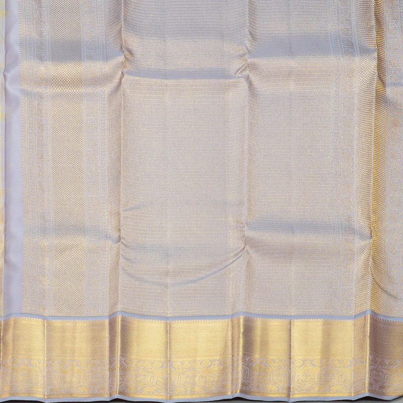 Hayagrivas Handloom Lemon Yellow Kanjivaram Silk Saree with Grey Border SSCBF105C8-14 - Image 5
