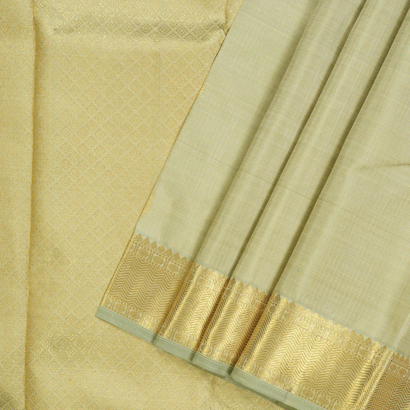 Hayagrivas Handloom Light Elaichi Green Kanjivaram Silk Saree KBE1494J1-1 - Image 3