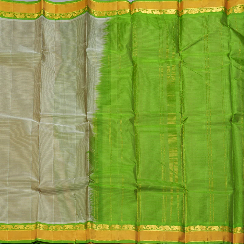 Hayagrivas Handloom Light Elaichi Green Kanjivaram Silk Saree KSBE101B1-12 - Image 4