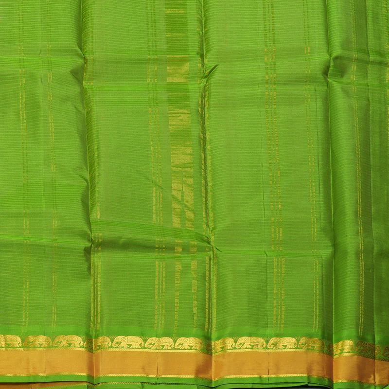 Hayagrivas Handloom Light Elaichi Green Kanjivaram Silk Saree KSBE101B1-12 - Image 5