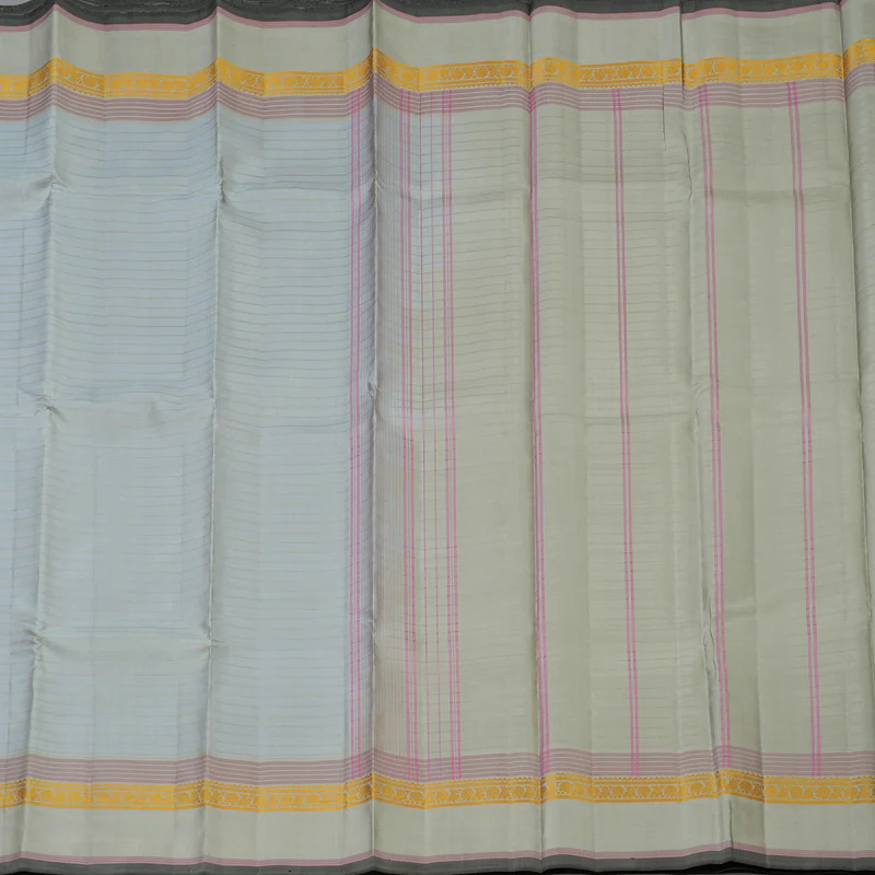 Hayagrivas Handloom Light Grey Kanjivaram Silk Saree KBE450E32-6 - Image 5