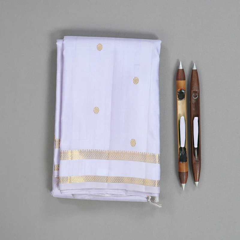 Hayagrivas Handloom Lilac Kanjivaram Silk Saree KBF39D6-1 - Image 2