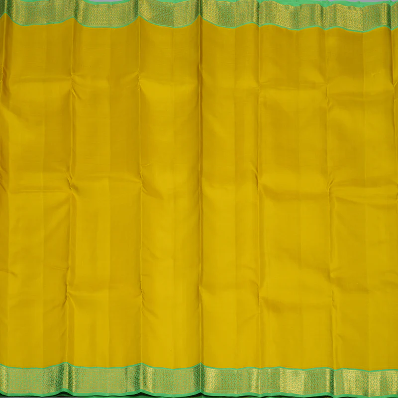 Hayagrivas Handloom Lime Yellow Kanjivaram Silk Saree with Parrot Green Border KBE2243B2-1 - Image 5