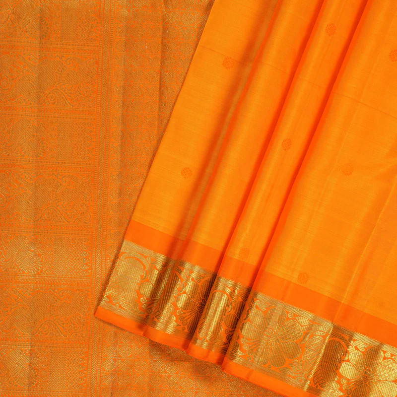 Hayagrivas Handloom Mambazham Orange Kanjivaram Silk Saree BF119-SBS  KBFL119E1-1 - Image 2
